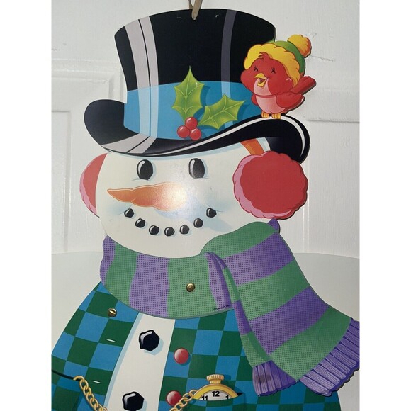 Vintage Die Cuts Snowman Christmas Signs Pop Out Jointed Decorations 1980s 25” - Picture 2 of 10